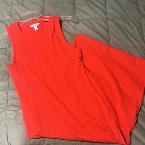 Orange racerback bodycon dress